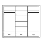 Klassy 3 Door 3 Drawer Matt Black Mirrored Sliding Door Wardrobe KL-01 - FurniComp
