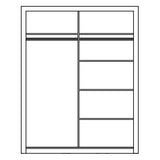 Klassy 2 Door 181cm Black Mirrored Sliding Door Wardrobe KL-03 - FurniComp