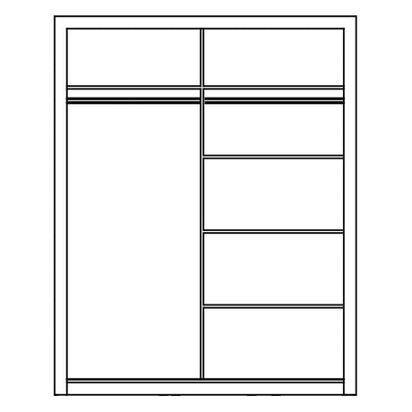 Klassy 2 Door 150cm White Mirrored Sliding Door Wardrobe KL-04 - FurniComp