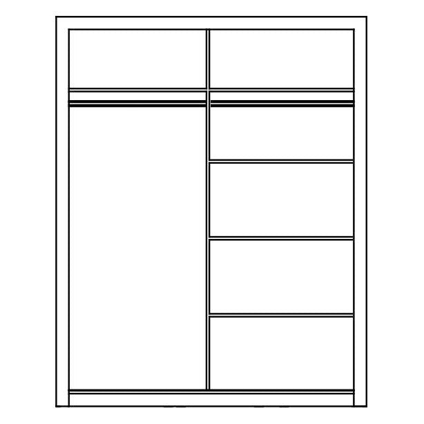 Klassy 2 Door 150cm Shetland Oak Mirrored Sliding Door Wardrobe KL-04 - FurniComp