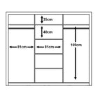 Klassy 3 Door 250cm Shetland Oak Mirrored Sliding Door Wardrobe KL-02 - FurniComp