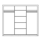Klassy 3 Door 250cm Shetland Oak Mirrored Sliding Door Wardrobe KL-02 - FurniComp