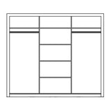 Klassy 3 Door 250cm White Mirrored Sliding Door Wardrobe KL-02 - FurniComp