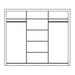 Klassy 3 Door 250cm White Mirrored Sliding Door Wardrobe KL-02 - FurniComp