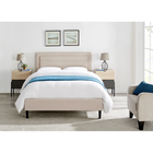 Kali Biscuit Fabric Bed Frame - FurniComp