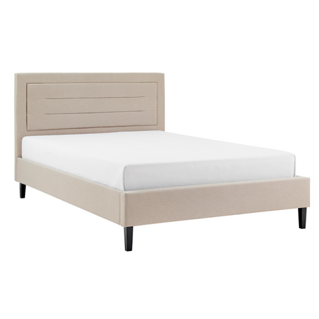 Kali Biscuit Fabric Bed Frame - FurniComp