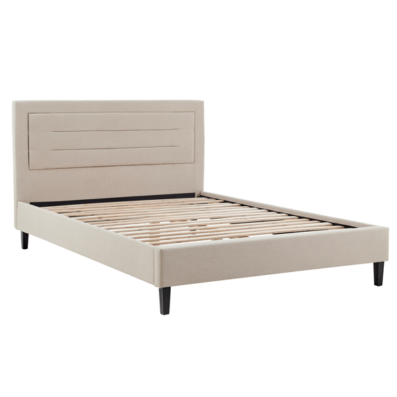 Kali Biscuit Fabric Bed Frame - FurniComp