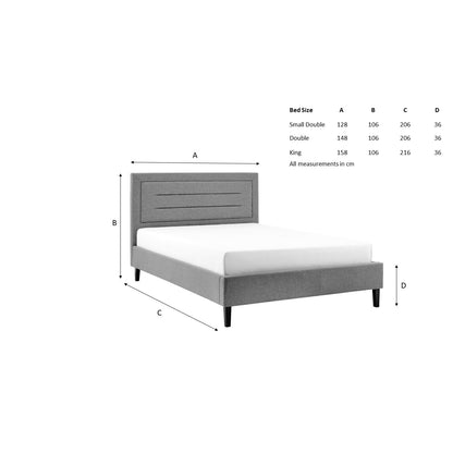 Kali Grey Fabric Bed Frame - FurniComp