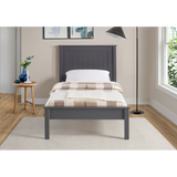 Kara Dark Grey Painted Low Foot End Wooden Bed Frame - FurniComp
