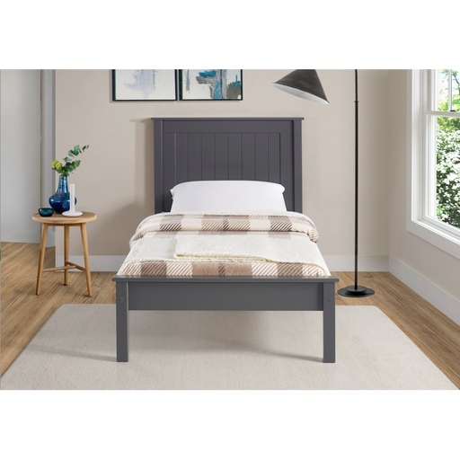 Kara Dark Grey Painted Low Foot End Wooden Bed Frame FurniComp