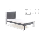 Kara Grey Painted Low Foot End Wooden Bed Frame - FurniComp