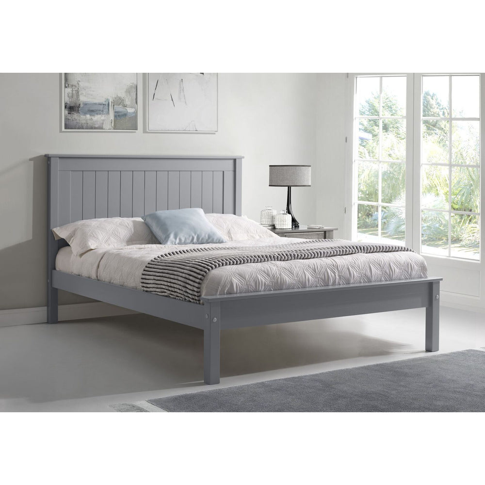 Kara Grey Painted Low Foot End Wooden Bed Frame - FurniComp
