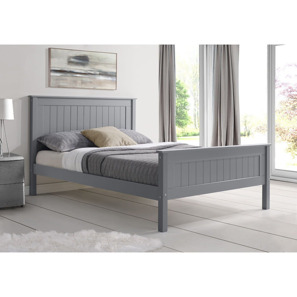 Kara Grey Painted High Footend Wooden Bed Frame - FurniComp