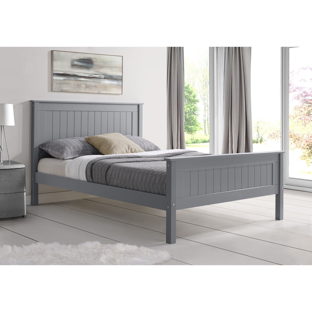 Kara Grey Painted High Footend Wooden Bed Frame - FurniComp
