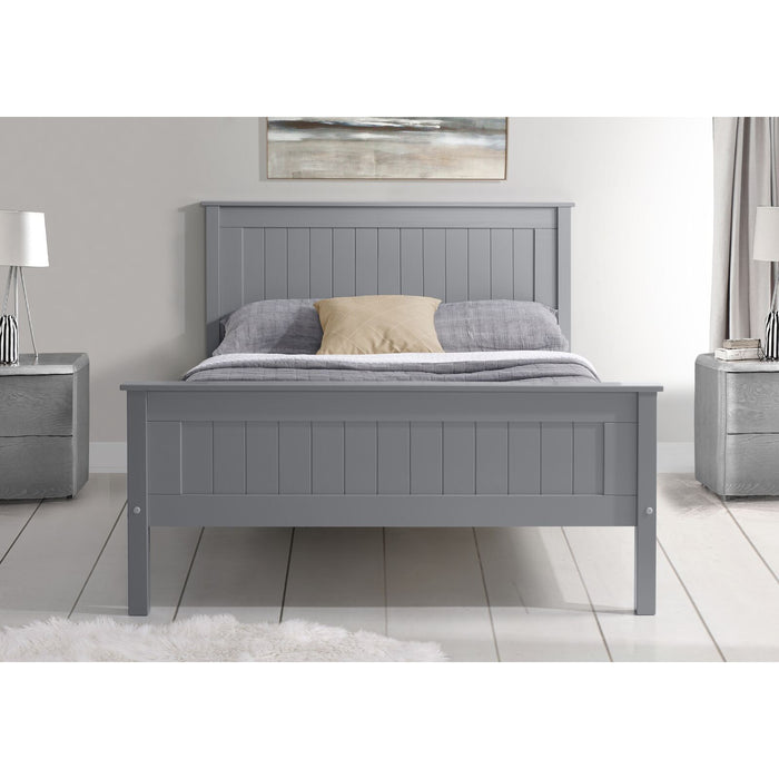 Kara Grey Painted High Footend Wooden Bed Frame - FurniComp