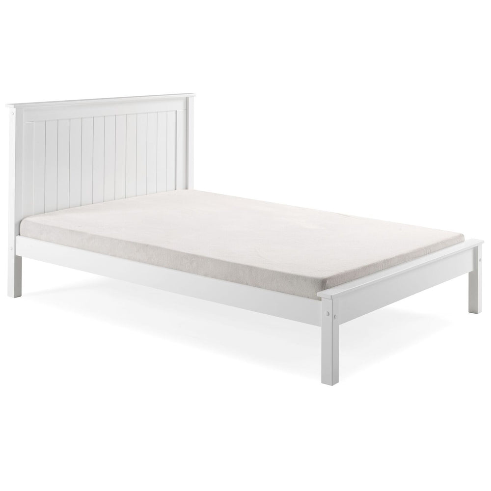 Kara White Painted Low Foot End Wooden Bed Frame - FurniComp