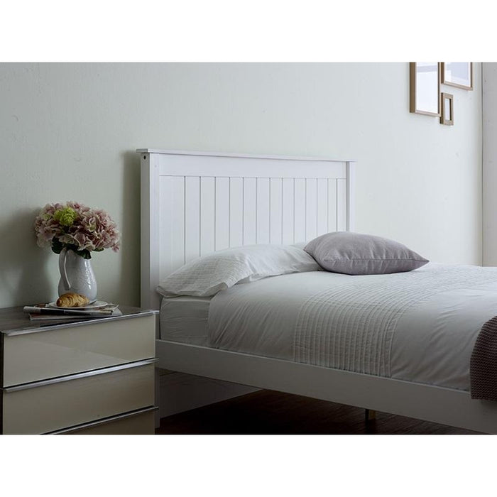 Kara White Painted High Footend Wooden Bed Frame - FurniComp