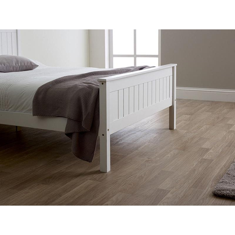 Kara White Painted High Footend Wooden Bed Frame - FurniComp