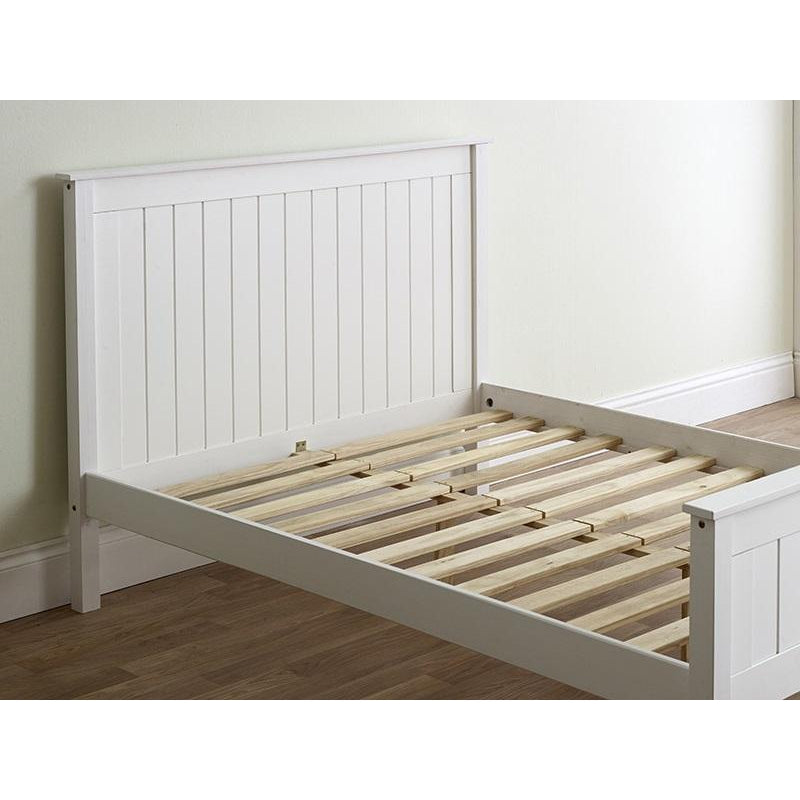Kara White Painted High Footend Wooden Bed Frame - FurniComp