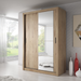 Klassy 2 Door 150cm Shetland Oak Mirrored Sliding Door Wardrobe KL-04 - FurniComp