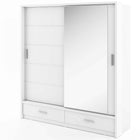 Klassy 2 Door 2 Drawer White Mirrored 200cm Sliding Door Wardrobe KL-05 - FurniComp