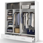 Klassy 2 Door 2 Drawer White Mirrored 200cm Sliding Door Wardrobe KL-05 - FurniComp