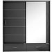 Klassy 2 Door 2 Drawer Black Mirrored 200cm Sliding Door Wardrobe KL-05 - FurniComp