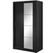 Klassy 2 Door Black Mirrored 120cm Sliding Door Wardrobe KL-06 - FurniComp