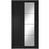 Klassy 2 Door Black Mirrored 120cm Sliding Door Wardrobe KL-06 - FurniComp