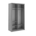 Klassy 2 Door Grey 120cm Mirrored Sliding Door Wardrobe KL-19 - FurniComp