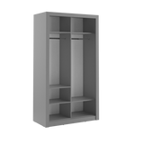 Klassy 2 Door Grey 120cm Mirrored Sliding Door Wardrobe KL-19 - FurniComp