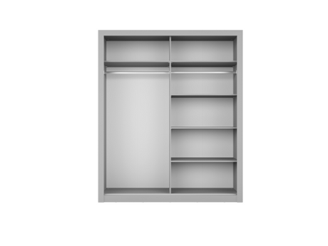Klassy 2 Door Grey 120cm Mirrored Sliding Door Wardrobe KL-19 - FurniComp