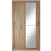 Klassy 2 Door Oak Mirrored 120cm Sliding Door Wardrobe KL-06 - FurniComp