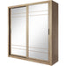 Klassy 2 Door Oak Mirrored 200cm Sliding Door Wardrobe KL-08 - FurniComp