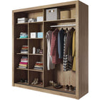 Klassy 2 Door Oak Mirrored 200cm Sliding Door Wardrobe KL-08 - FurniComp