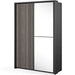 Klassy 2 Door Black and Wenge Mirrored Sliding Door Wardrobe KL-21 - FurniComp