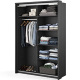 Klassy 2 Door Black and Wenge Mirrored Sliding Door Wardrobe KL-21 - FurniComp