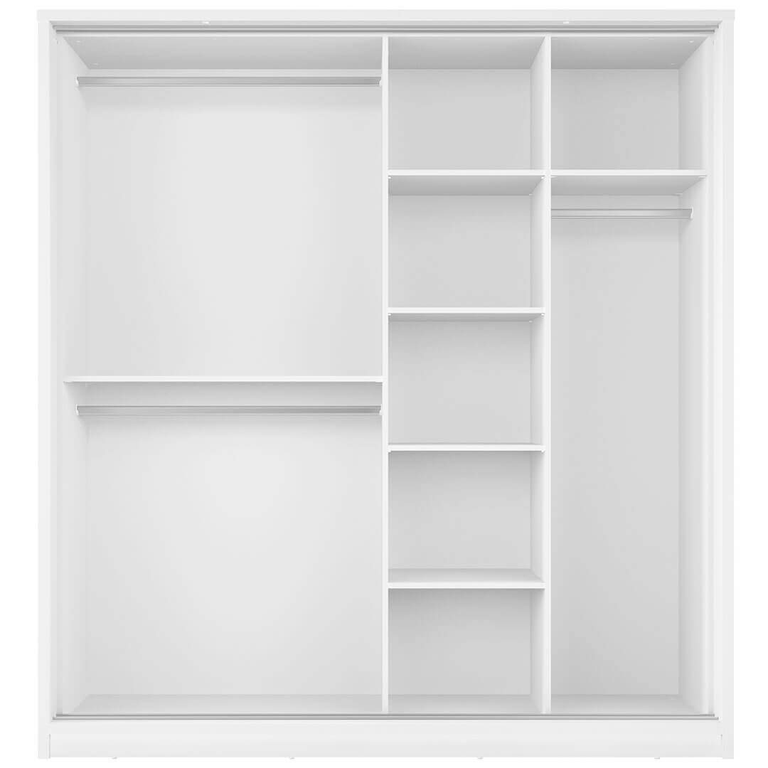 Klassy 2 Door Grey Mirrored Sliding Door Wardrobe KL-17 - FurniComp