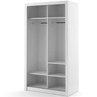 Klassy 2 Door White Mirrored 120cm Sliding Door Wardrobe KL-06 - FurniComp
