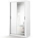 Klassy 2 Door White Mirrored 120cm Sliding Door Wardrobe KL-06 - FurniComp
