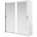 Klassy 2 Door White Mirrored 200cm Sliding Door Wardrobe KL-08 - FurniComp