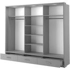 Klassy 3 Door 3 Drawer Grey Mirrored Sliding Door Wardrobe KL-01 - FurniComp