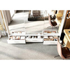 Klassy 3 Door 3 Drawer 250cm White Mirrored Sliding Door Wardrobe KL-23 - FurniComp