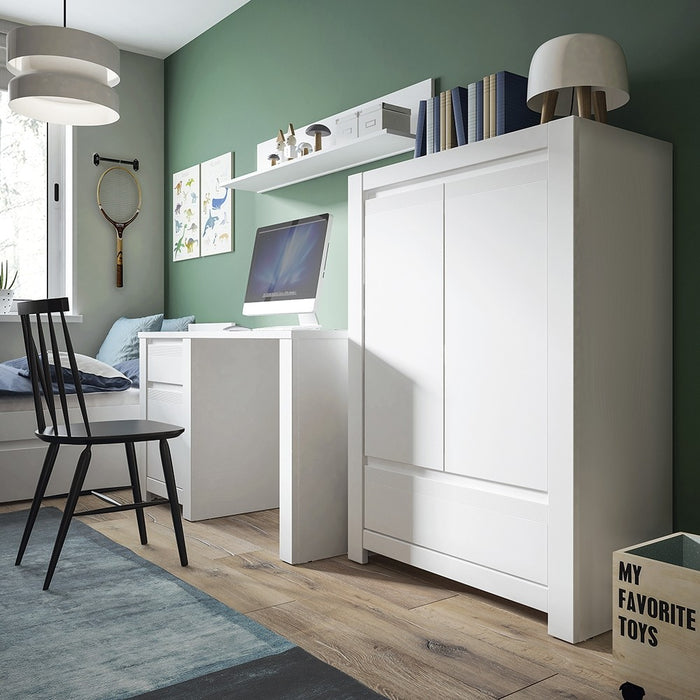 Lloyd 1 Door 1 Drawer Alpine White Home Office Desk - FurniComp