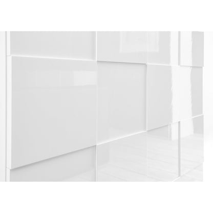 Lyon 2 Door 2 Drawer White Gloss Sideboard - FurniComp