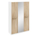 Lara White and Oak 3 Door Mirrored Wardrobe - FurniComp