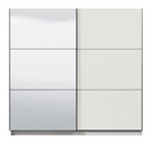 Lavina 2 Door Large White 220cm Mirrored Sliding Door Wardrobe - FurniComp