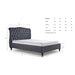 Lia Dark Grey Fabric Storage Bed Frame - FurniComp