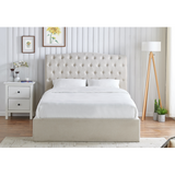 Lia Natural Fabric Storage Bed Frame - FurniComp