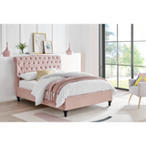 Lia Pink Fabric Bed Frame - FurniComp